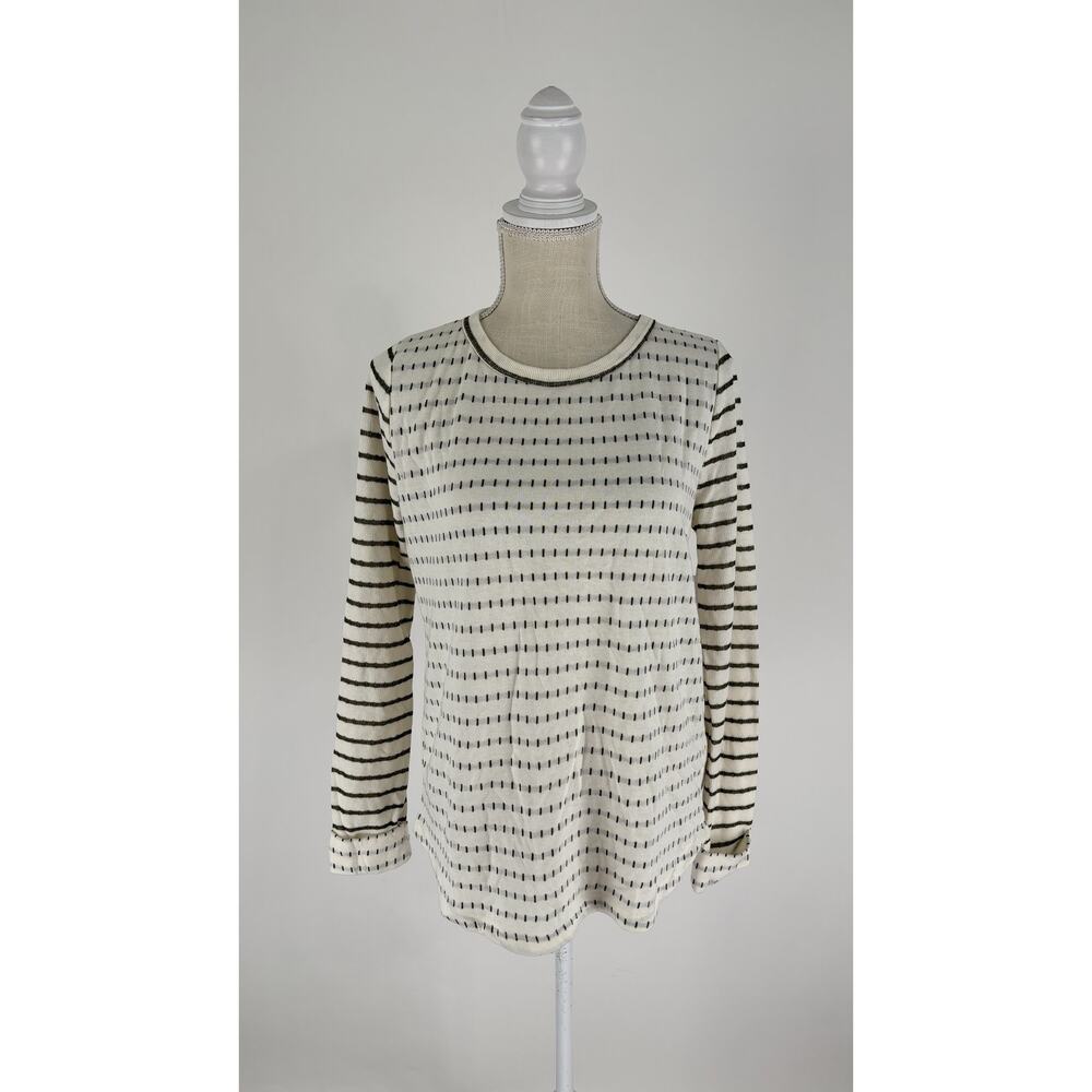 Pink Clover Womens Stefan Long Sleeve Knit Sweater Size Medium NWT Off White
